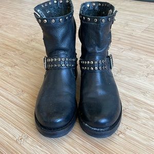 Frye black moto boots size 7